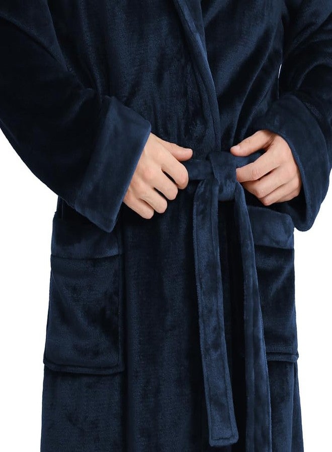 Yurhap Luxury Mens Robe with Hood, Ultra Cozy Fleece Bathrobe for Men, Plush Hooded Robe with Belt & 2 Pockets - Image 4